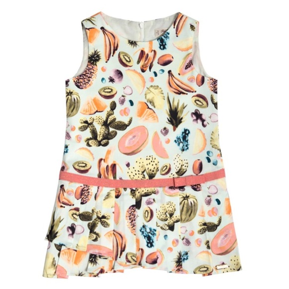 Pili Carrera Spain Pleated Fruit Shift Dress - Picture 1 of 11